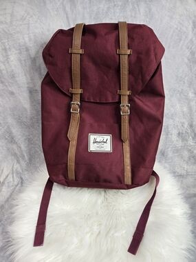 Herschel Supply Company Burgundy Backpack with Tan Straps